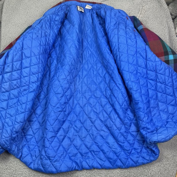 Vintage 90s Exit Zero Shacket Plaid Shirt Jacket Red Blue Green Button Up 3XL‎ - Picture 6 of 10